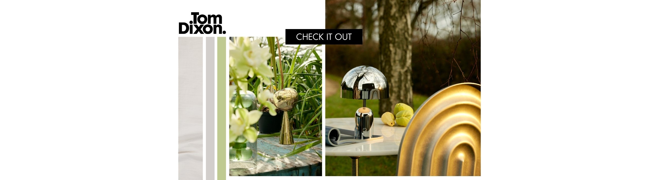 SIlver desk lamp place on the outside table